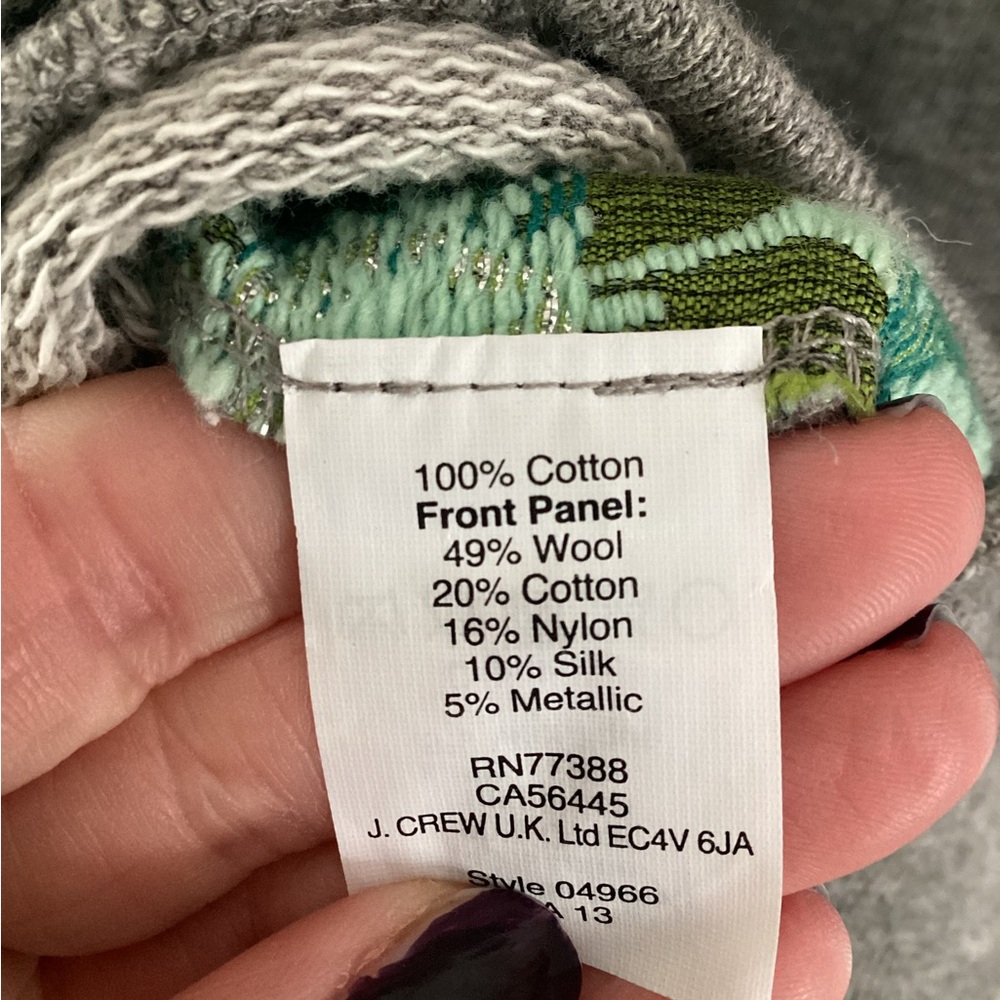 J. Crew Floral Sweater - Mint and Taupe - Picture 5 of 5